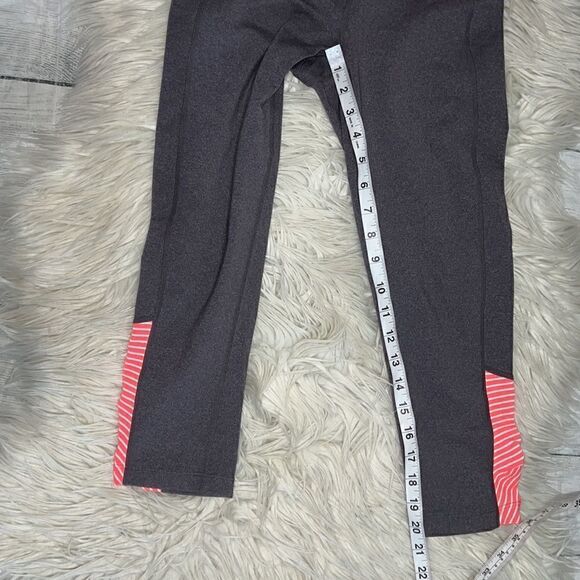 Athleta Balance Stripe Capri Cropped Leggings Gray Orange Sz XS X-Small - Picture 7 of 8
